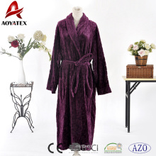 Hot selling fast dry microfiber wine red flannel fleece long bathrobe